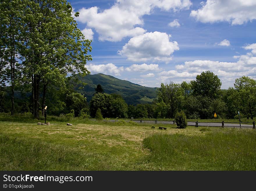 Top of Bieszczady Mountains National Park in Poland