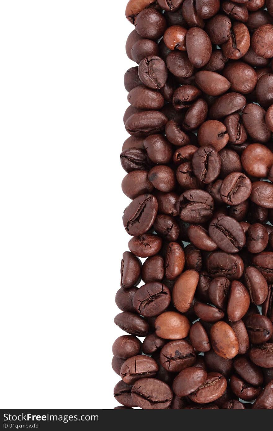 Coffee Beans Lined Up Vertical