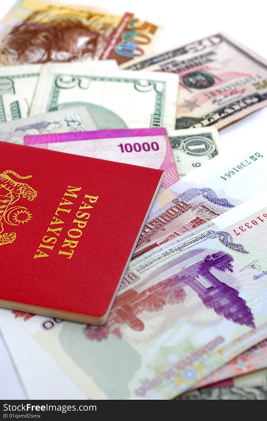 International Travel Passport with Currency. International Travel Passport with Currency