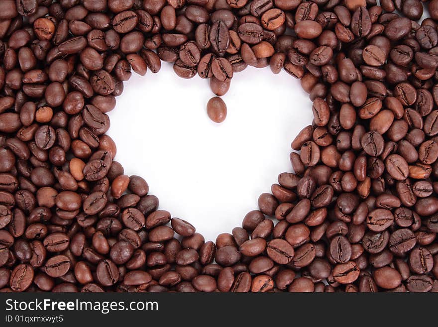 Heart made out of a coffee beans. Heart made out of a coffee beans