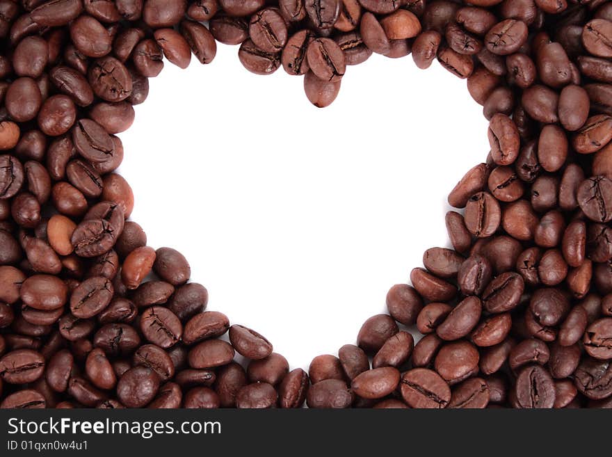 Heart made out of a coffee beans. Heart made out of a coffee beans