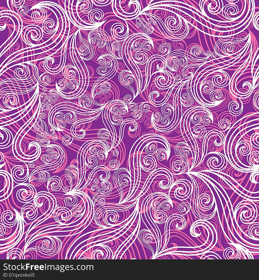 Seamless background with stylish curl pattern