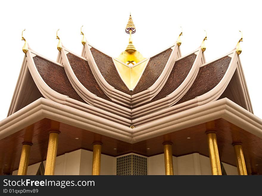 Top of pavilion in Wat Pa Pra Doo, Rayong province, Thailand. Top of pavilion in Wat Pa Pra Doo, Rayong province, Thailand