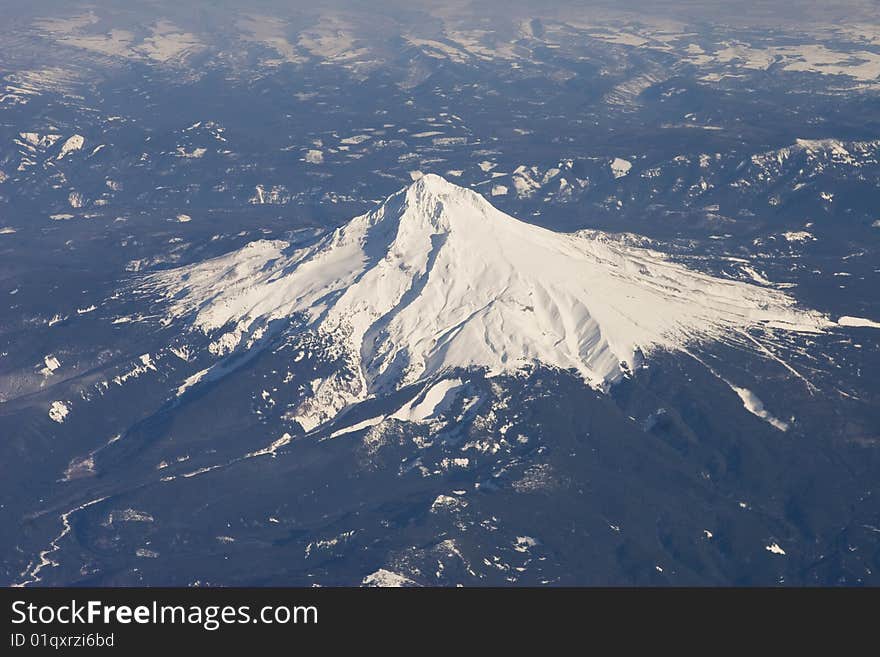 Aerial view of snow capped mountain in Canada. Aerial view of snow capped mountain in Canada