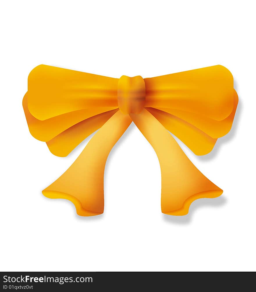 Bow on white background. Digitally drawing.