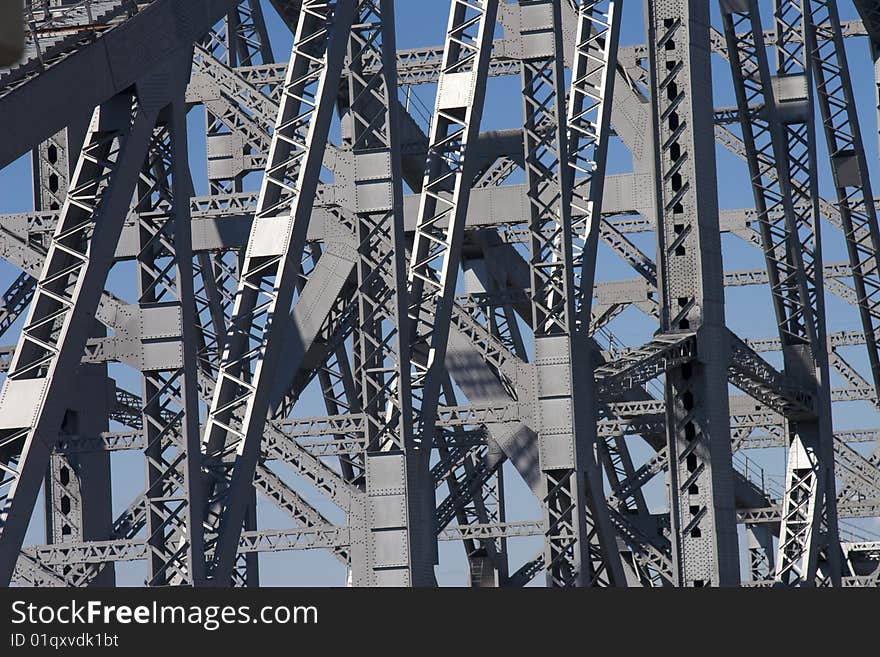 Abstract photo of bridge beams with blue sky. Abstract photo of bridge beams with blue sky