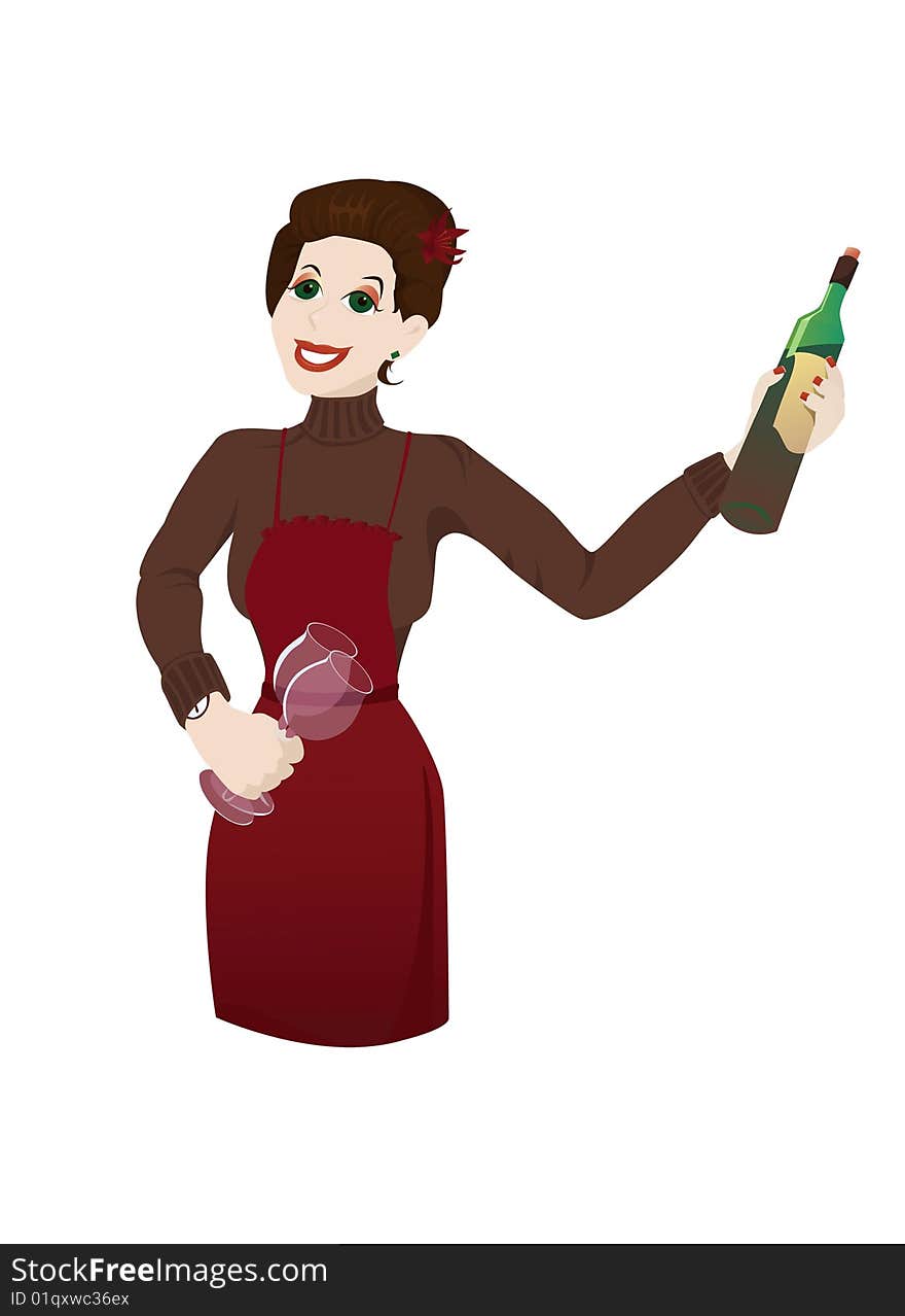 Woman Presenting Wine