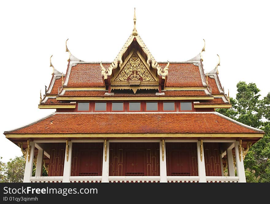 Top of pavilion in Wat Yanasangvararam, Chonburi province, Thailand. Top of pavilion in Wat Yanasangvararam, Chonburi province, Thailand