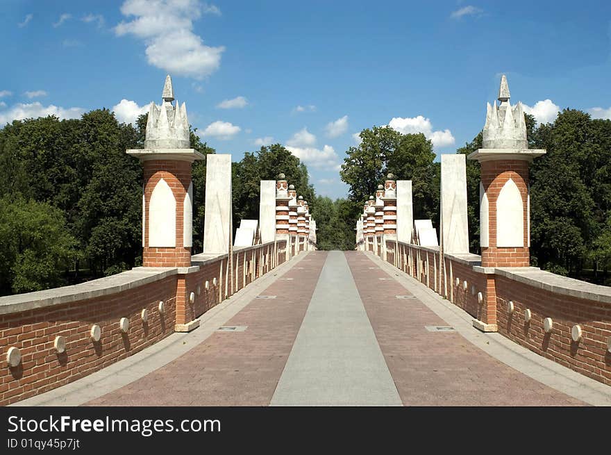 The brick bridge in Russia  in Moscow