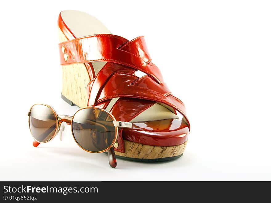 Red Shoe and Sunglasses