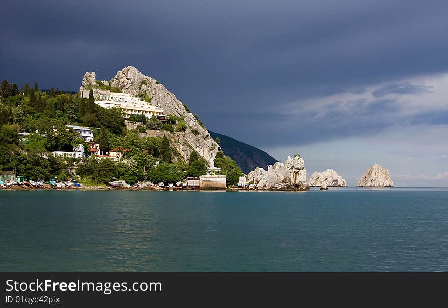 Village on the rock, Gurzuf, Crimea