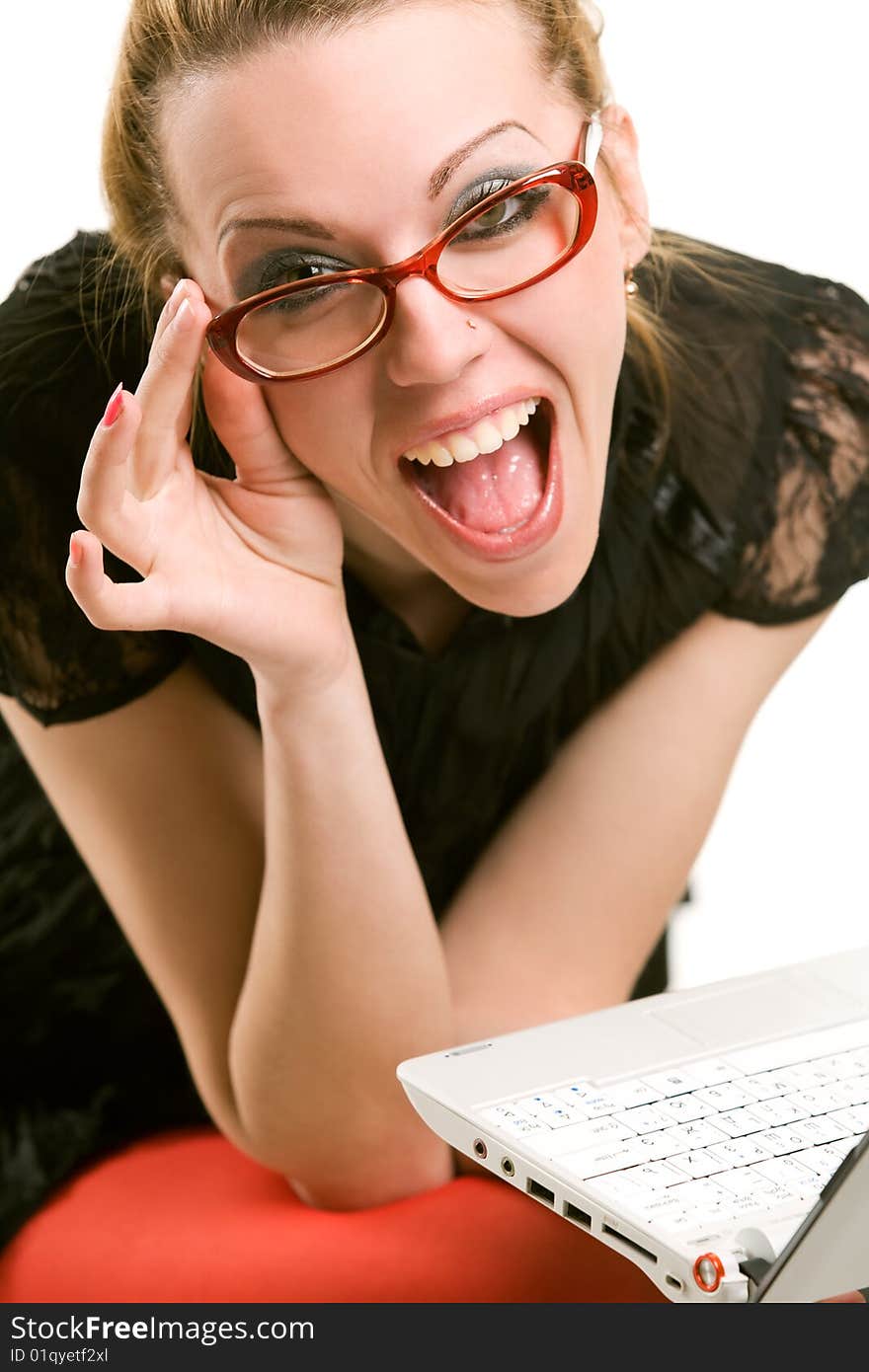 Young Woman With Laptop