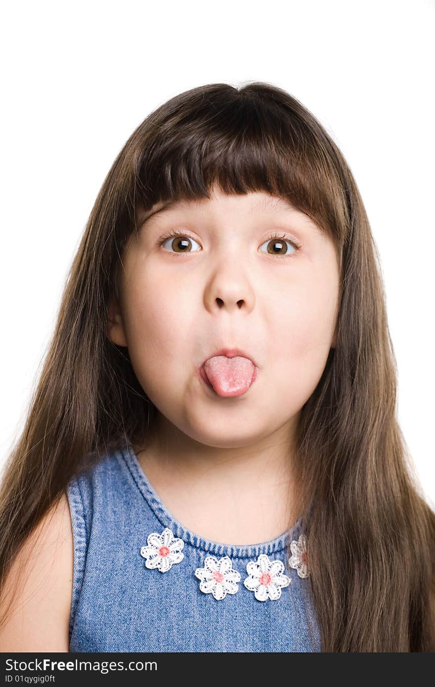 Photo of a girl sticking out her tongue