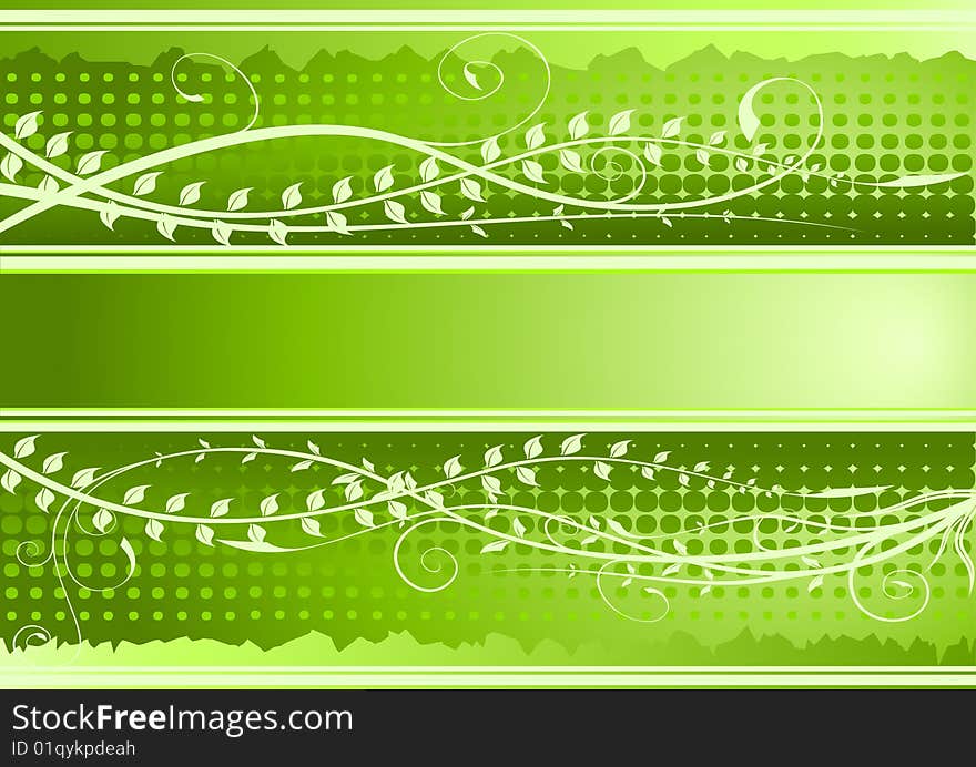 Green floral background with copy-space. Additional vector format in EPS (v.8).