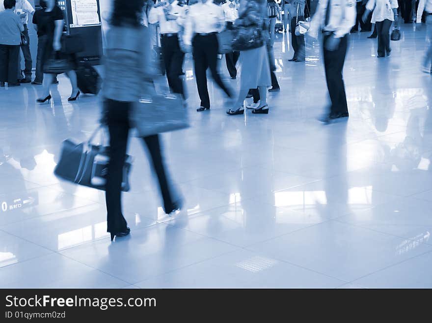 Passenger at the airport, motion blur