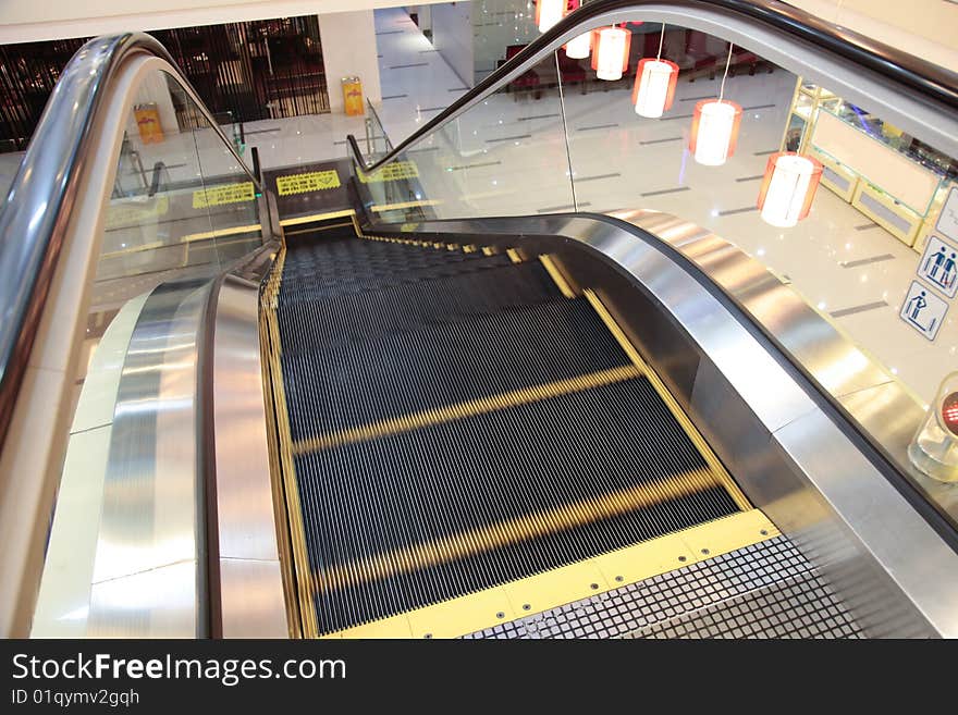 The escalator of the airport.