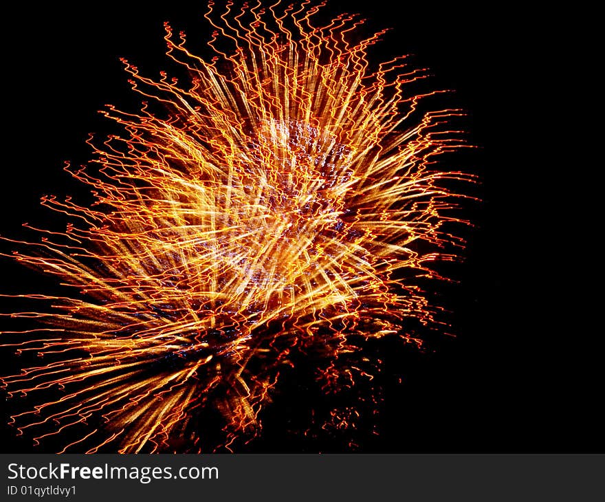 Fireworks shot captured in Florida with a stringy light trail effect. Fireworks shot captured in Florida with a stringy light trail effect