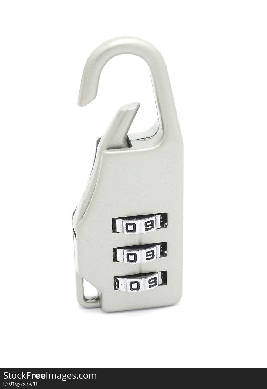 Small lock on white background