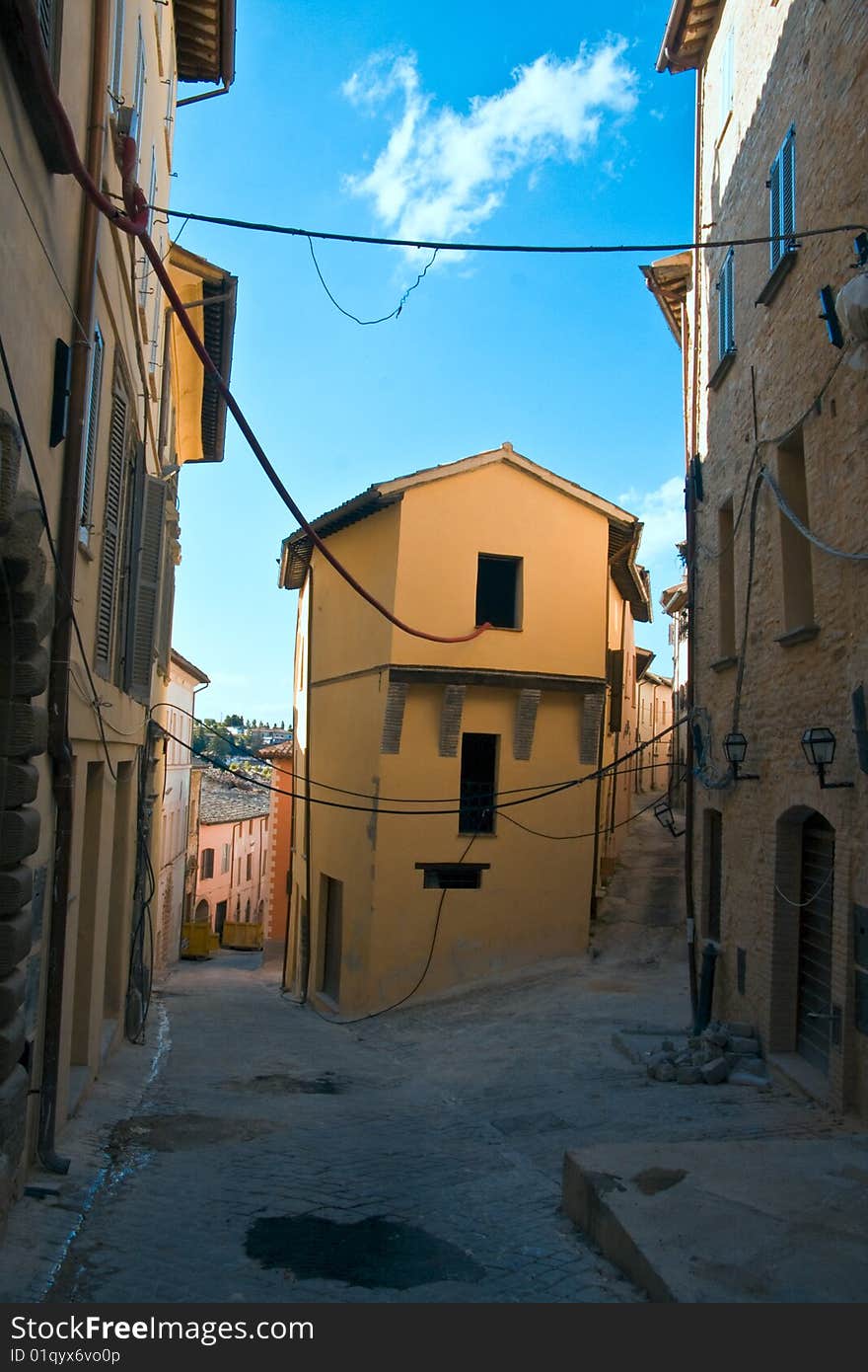 More than ten years after the earthquake of 1997 the old town of Nocera Umbra is still a ghost town. More than ten years after the earthquake of 1997 the old town of Nocera Umbra is still a ghost town