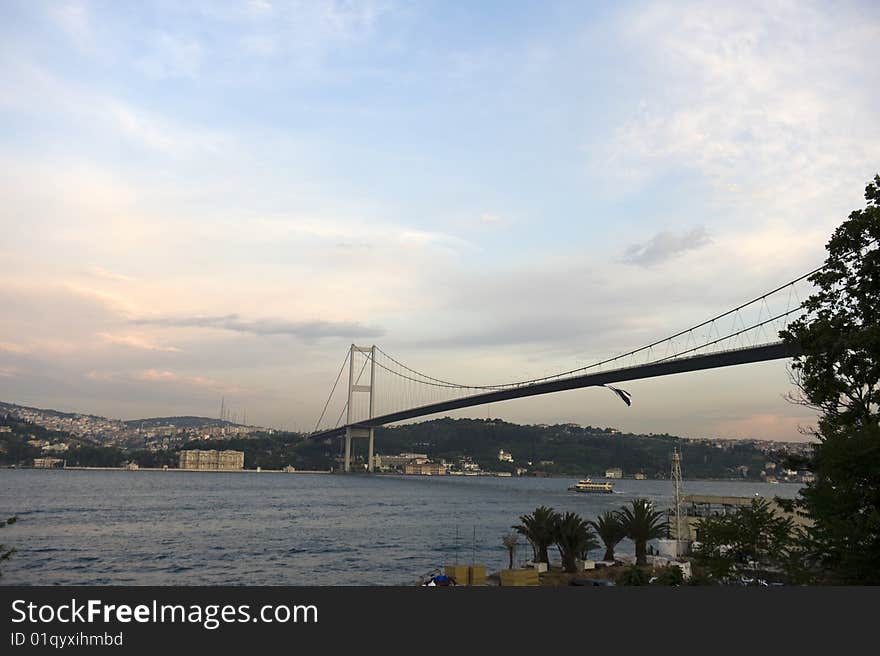 View of Bosporus bridges, Istanbul, Turkey