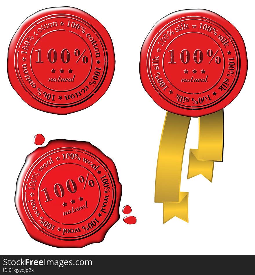 Sale wax stamp - 2d vector set