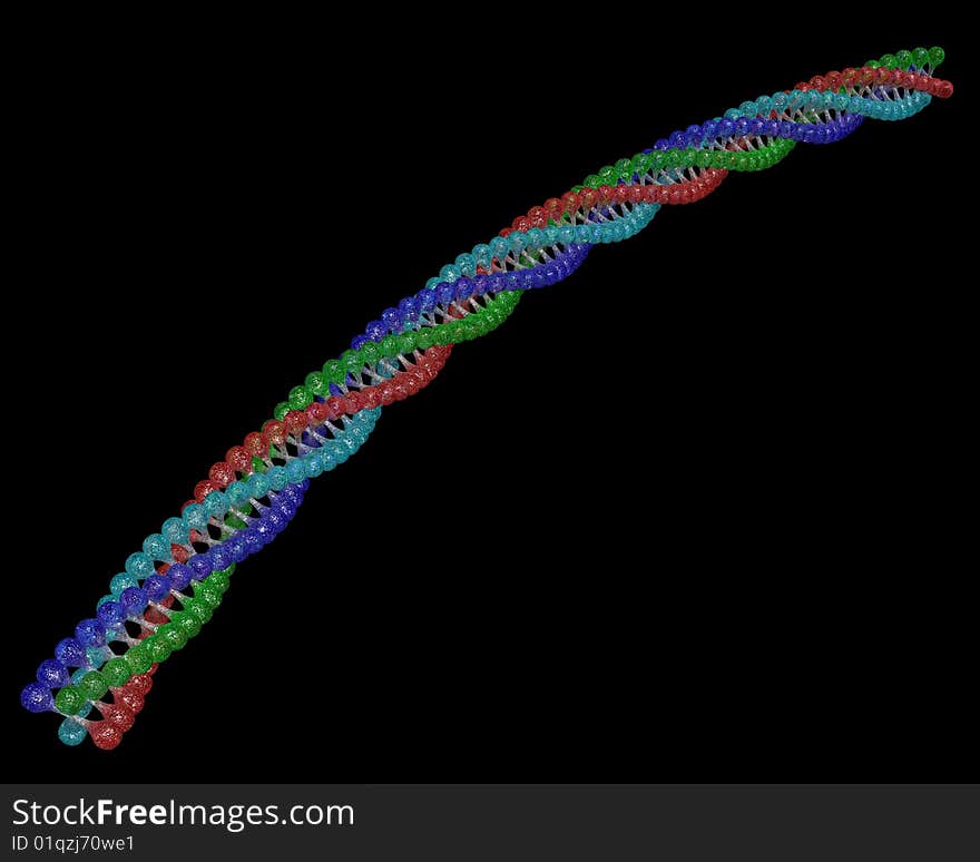 3d model microscopic dna chain. 3d model microscopic dna chain