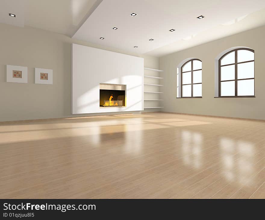 Interior of a hall without furniture. Interior of a hall without furniture