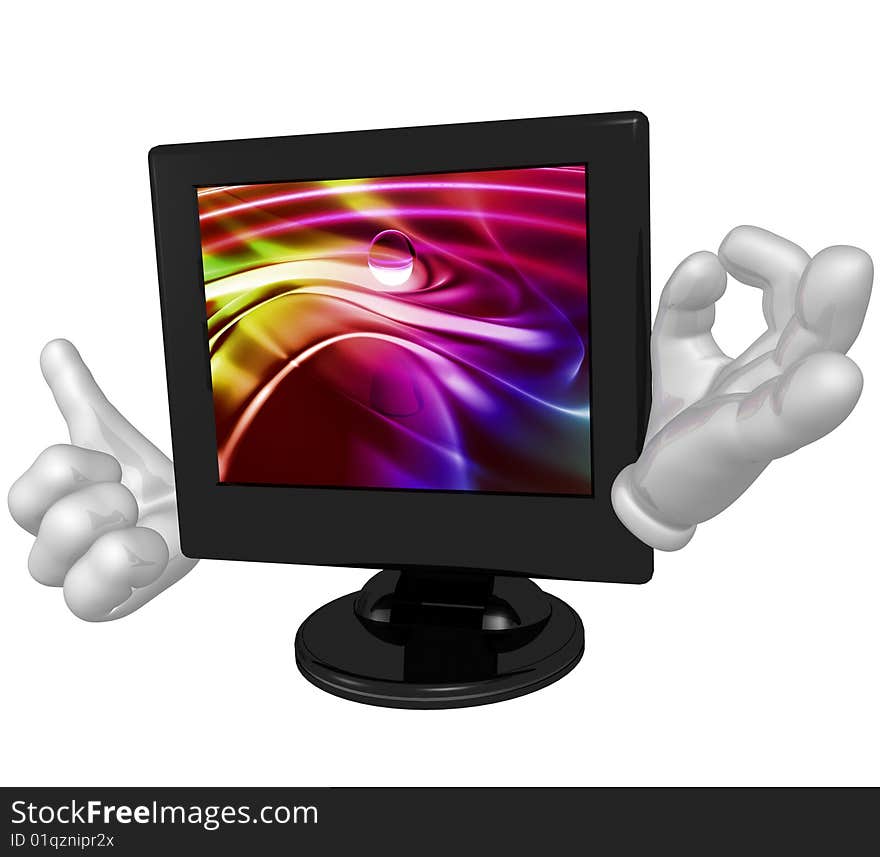 Lcd Monitor Character Figure