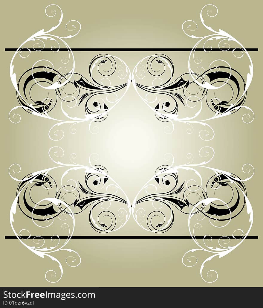 Vintage floral frame for design (vector)