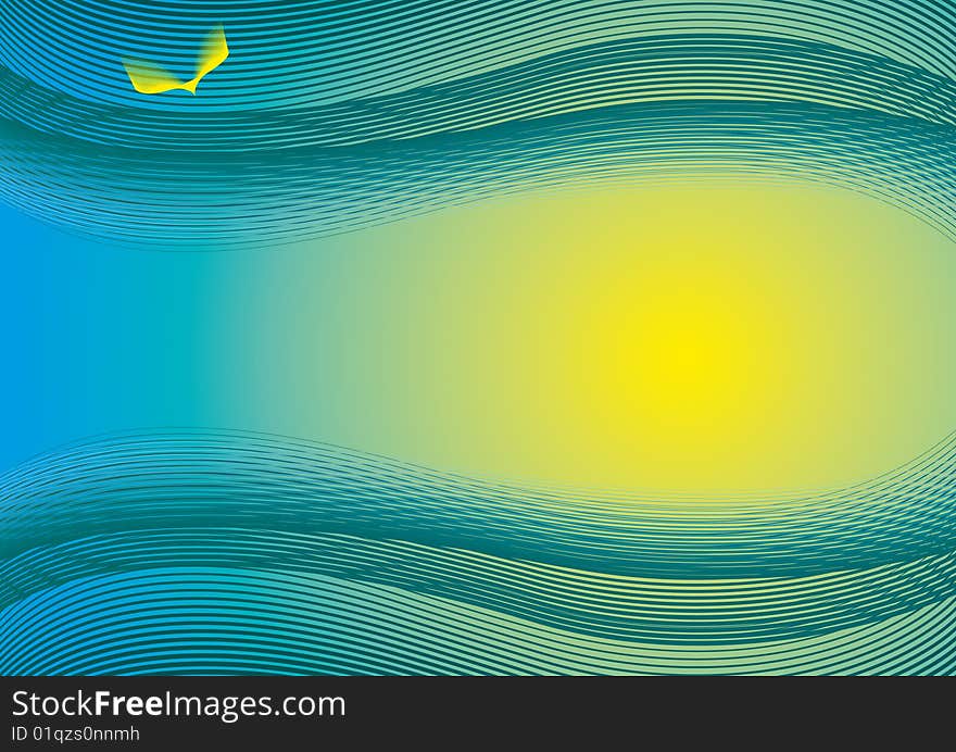 Background formed from waveform in blue and yellow. Background formed from waveform in blue and yellow