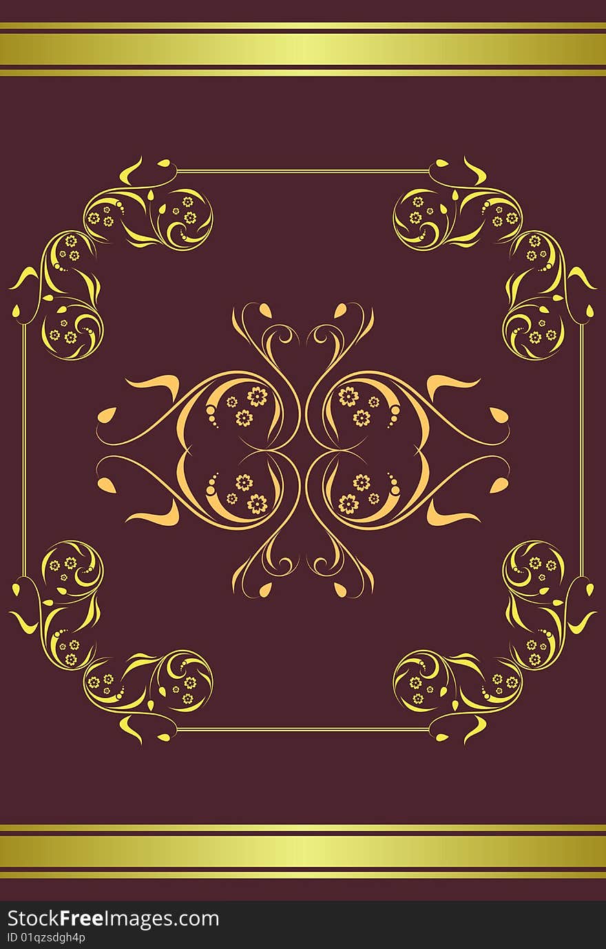 Retro golden frame. 
vector illustration.