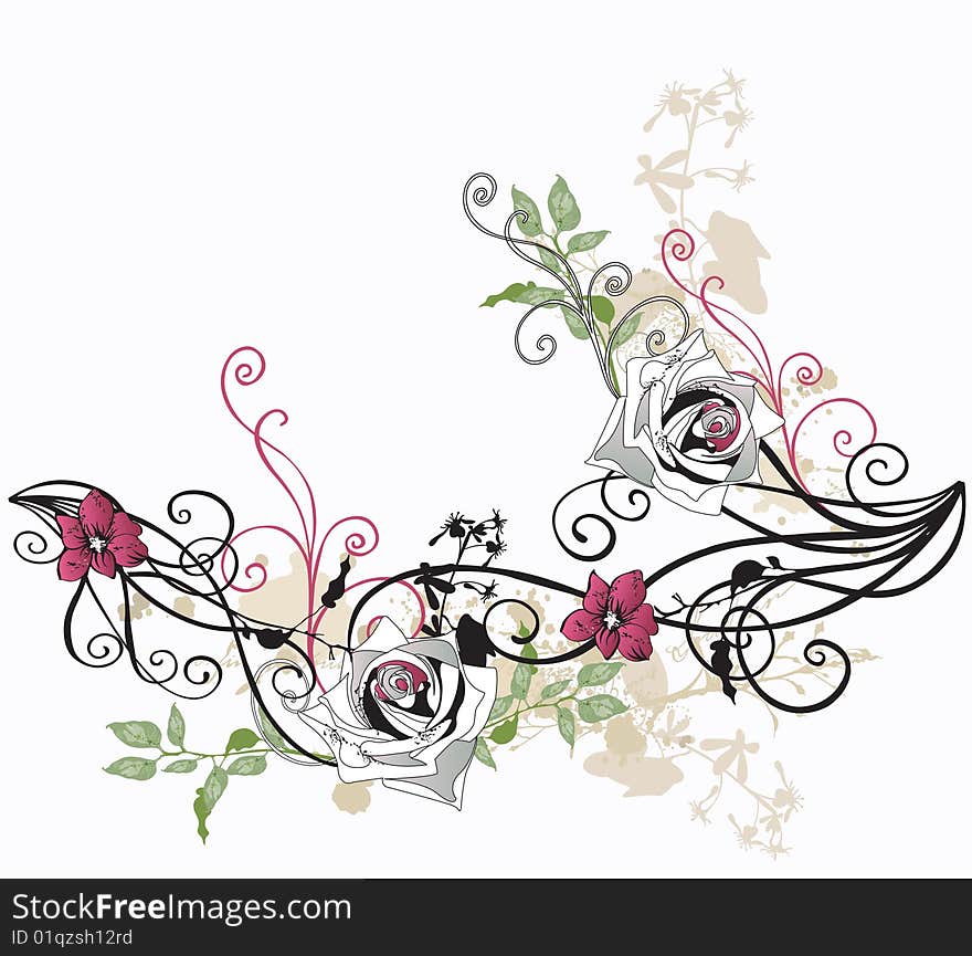 Illustration of a floral background