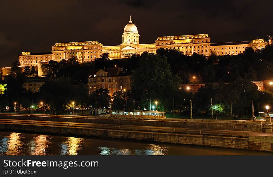 Night view of Royal Residence - Hungary Budapest. Night view of Royal Residence - Hungary Budapest