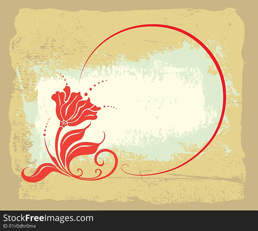 Vector illustration floral grunge frame. Vector illustration floral grunge frame