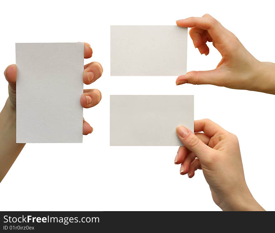 A card blank in a hand