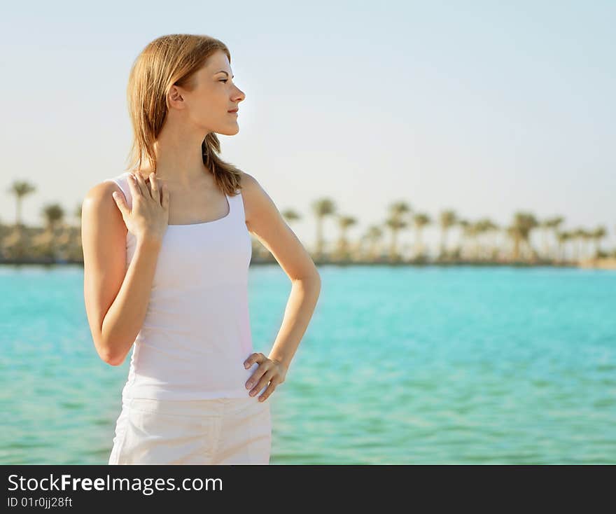 Beautiful girl on the beach