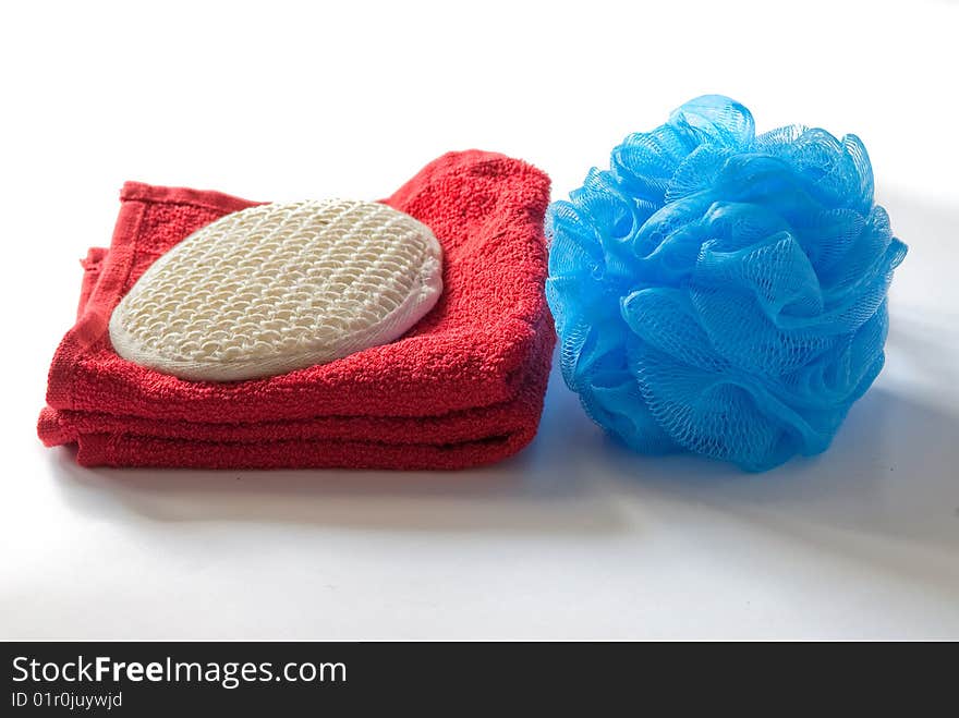 Towel and Sponge for SPA Beauty treatment. Towel and Sponge for SPA Beauty treatment