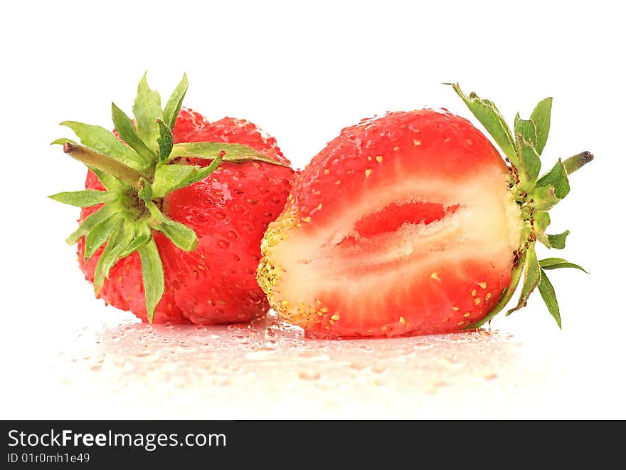 Delicious strawberry. Ripe red berry.