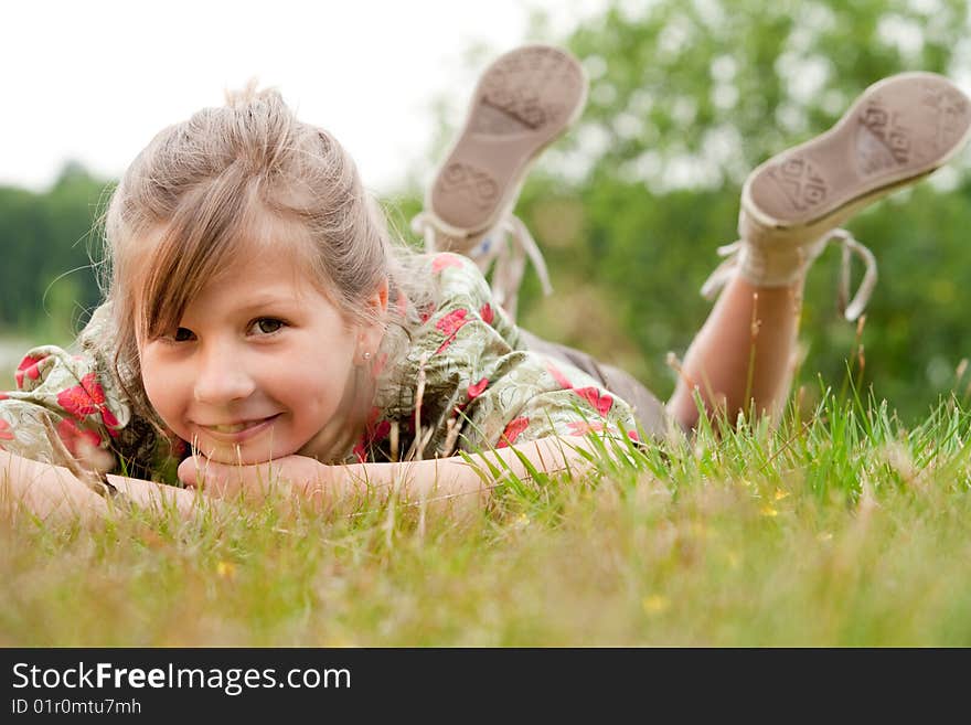 Young talented girl is posing like a little model. Young talented girl is posing like a little model