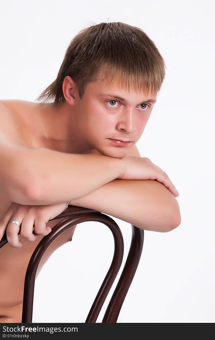 Young handsome man on white background. Young handsome man on white background