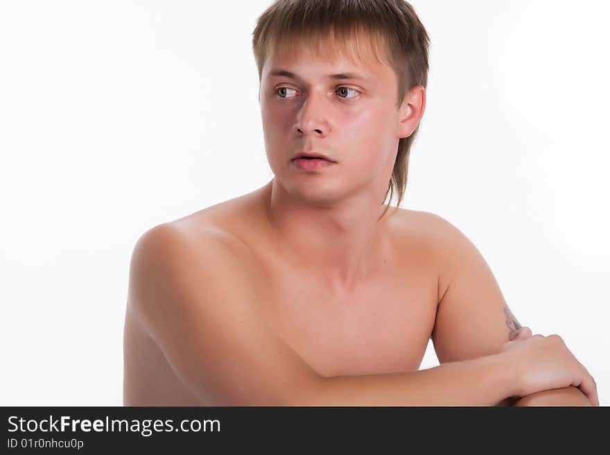 Young handsome man on white background. Young handsome man on white background