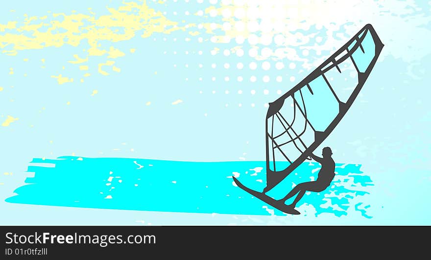 Windsurfing - Vector  Illustration