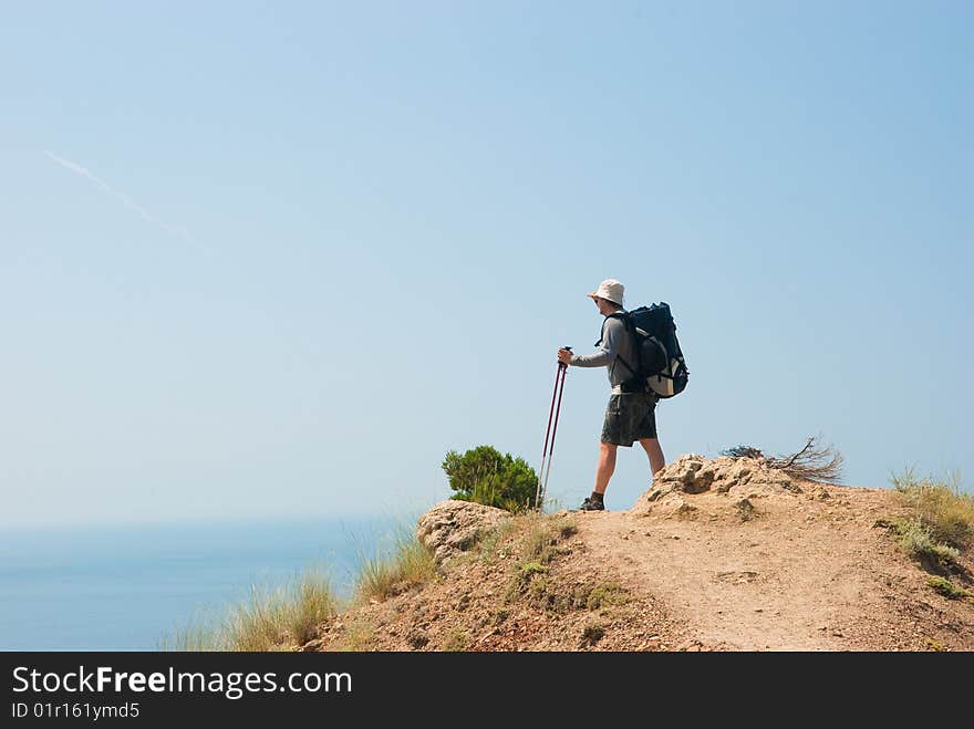 Hiker on a peak