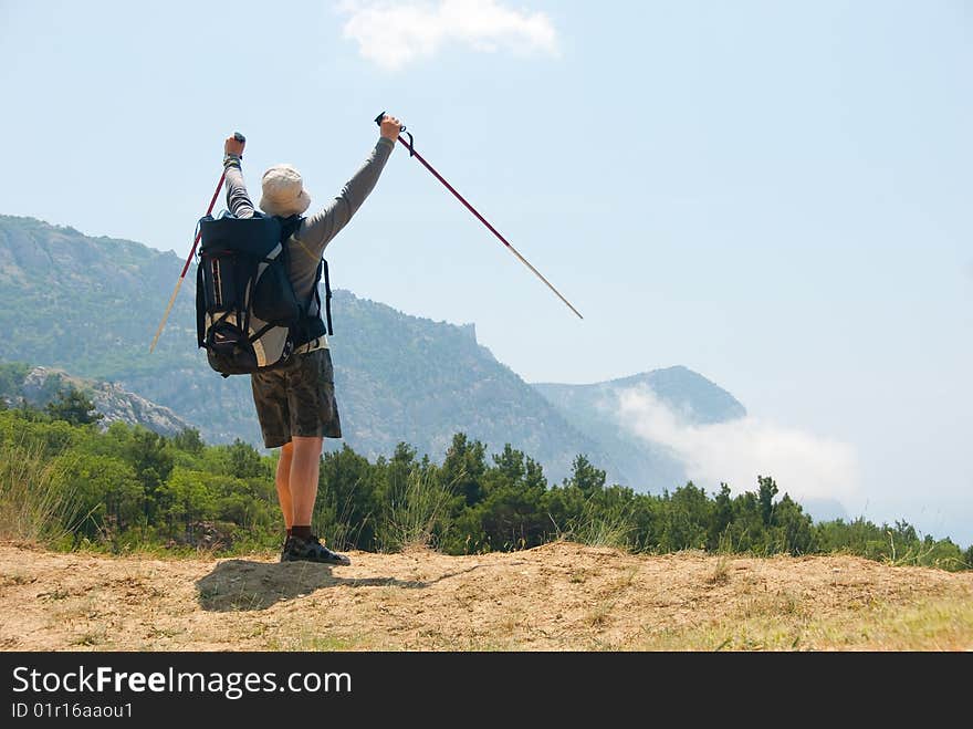 Hiker on a peak