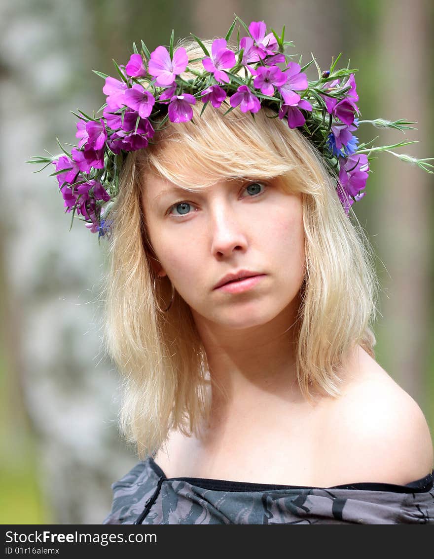 The Beautiful Blonde In The Forest