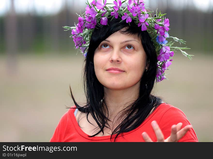 The Beautiful Brunette In The Forest