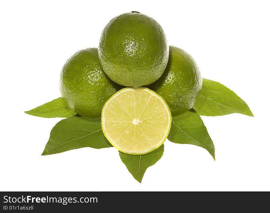 Limes with leafs