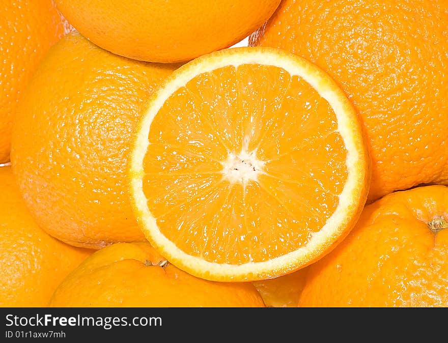 Fresh oranges as abstract background