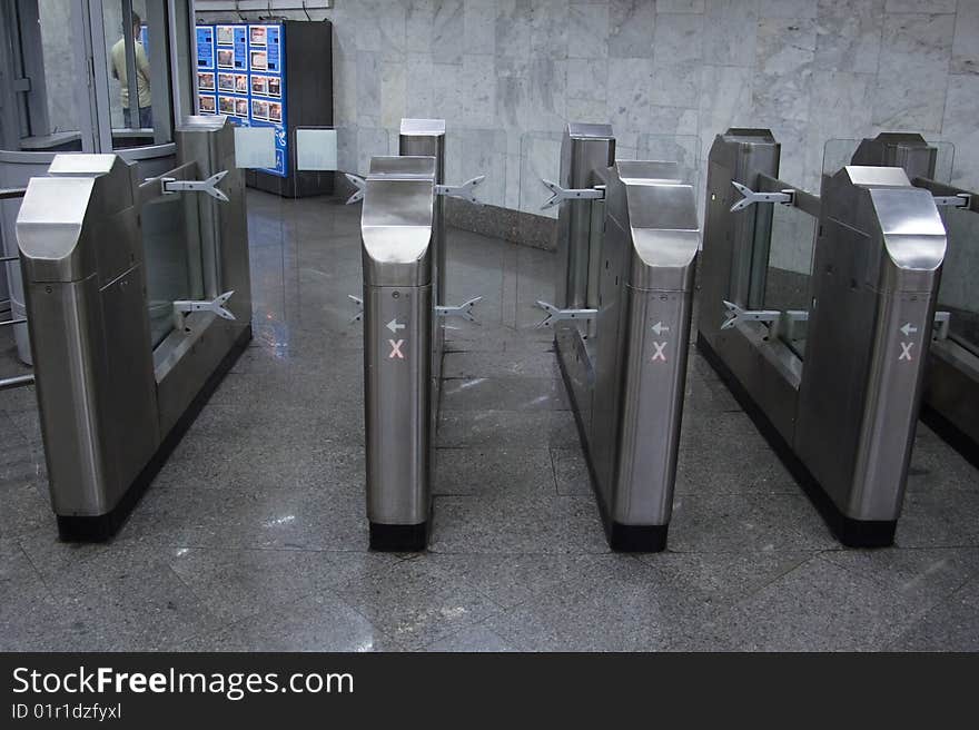 Tourniquets on the subway station