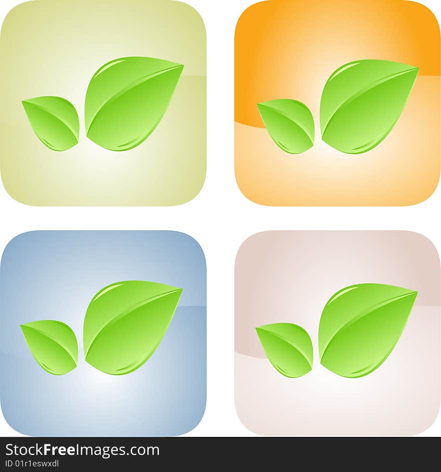 Set of blank, realistic vector leaf. Check my portfolio for more realistic stickers!. Set of blank, realistic vector leaf. Check my portfolio for more realistic stickers!